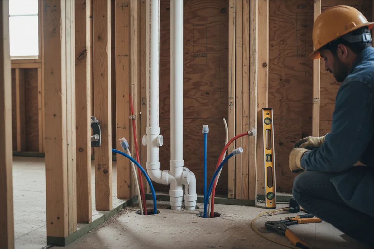 Drain and supply rough-in during Toilet Repair and Installation in Malibu